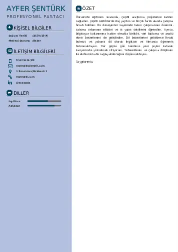 Pastacı Cv Örnekleri cv indir